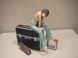 オリジナルフィギュア画像、楽器のケースに座っているポーズ正面
